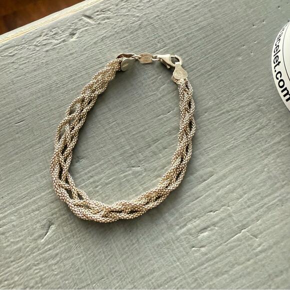 925 Sterling Silver Braided Bracelet - Picture 4 of 8